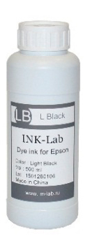 Чернила водорастворимые Ink-Lab для принтеров Epson Light Black (светло-черные) 500 mл